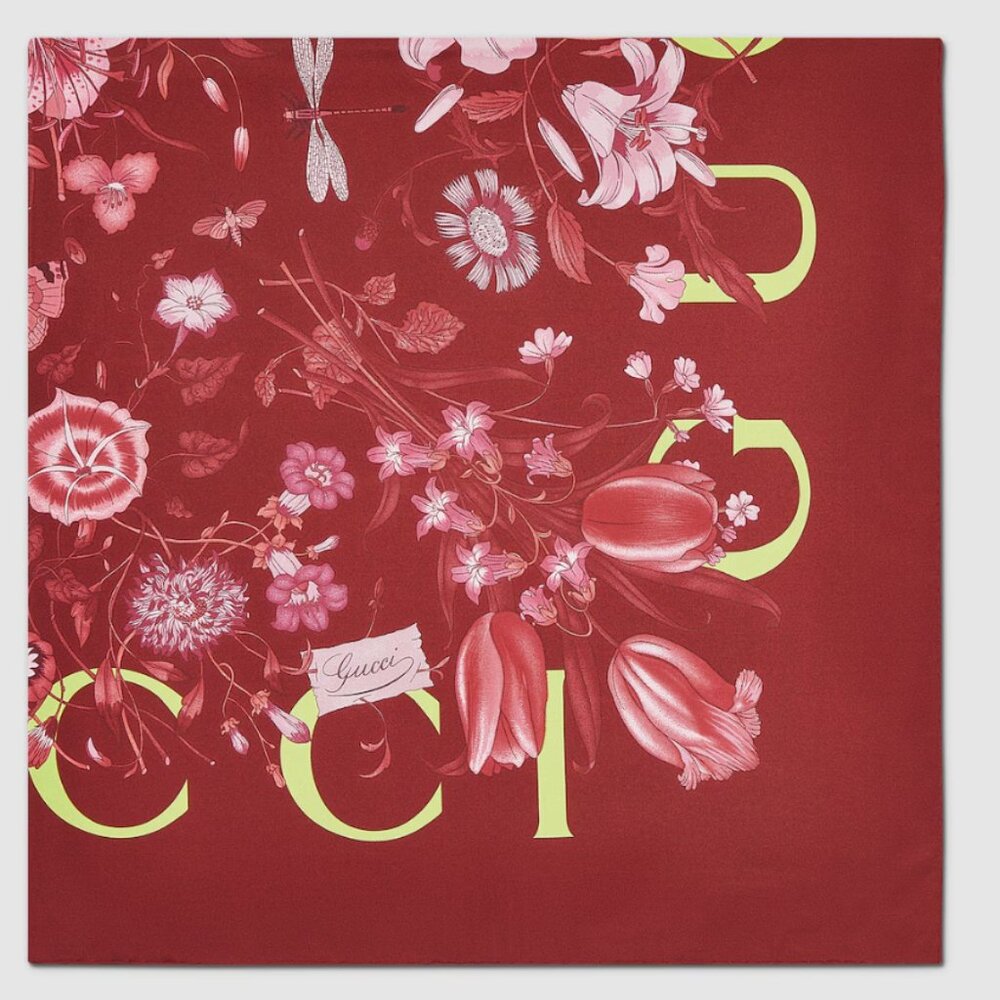 Gucci Flora Silk Twill Carré Scarf – New With Tags + Box ✨ - Picture 3 of 6